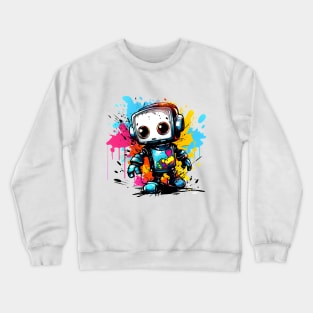 Cute cartoon Robot. Funny cyborg. Crewneck Sweatshirt